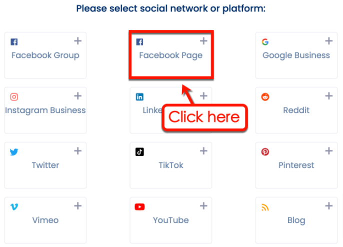 Screenshot of Vista Social's Add Social Profile option