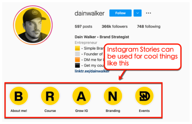 Screenshot of Dain Walker’s Instagram