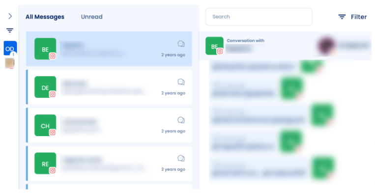 Screenshot of Vista Social's Inbox tool
