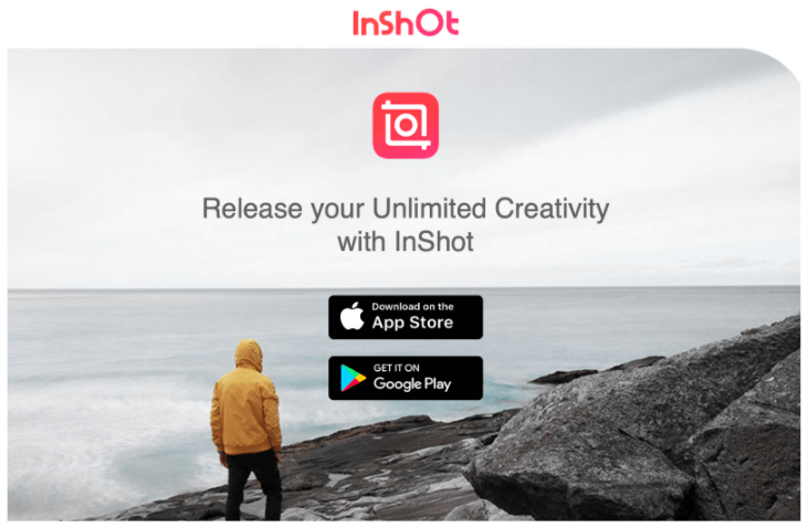 Screenshot of InShot's home page