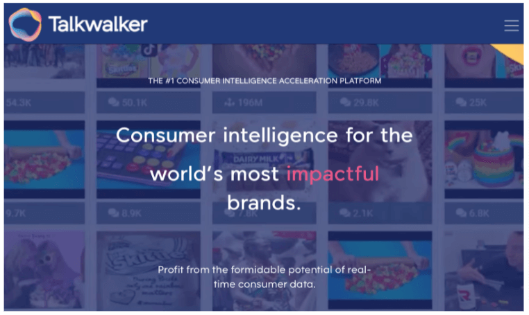 Screenshot of Talkwalker's home page