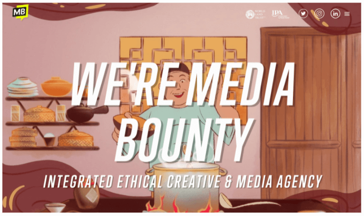 Screenshot of Media Bounty's homepage