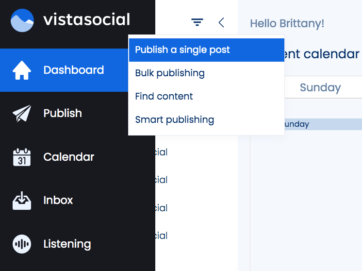 Tag users in scheduled post on Vista Social