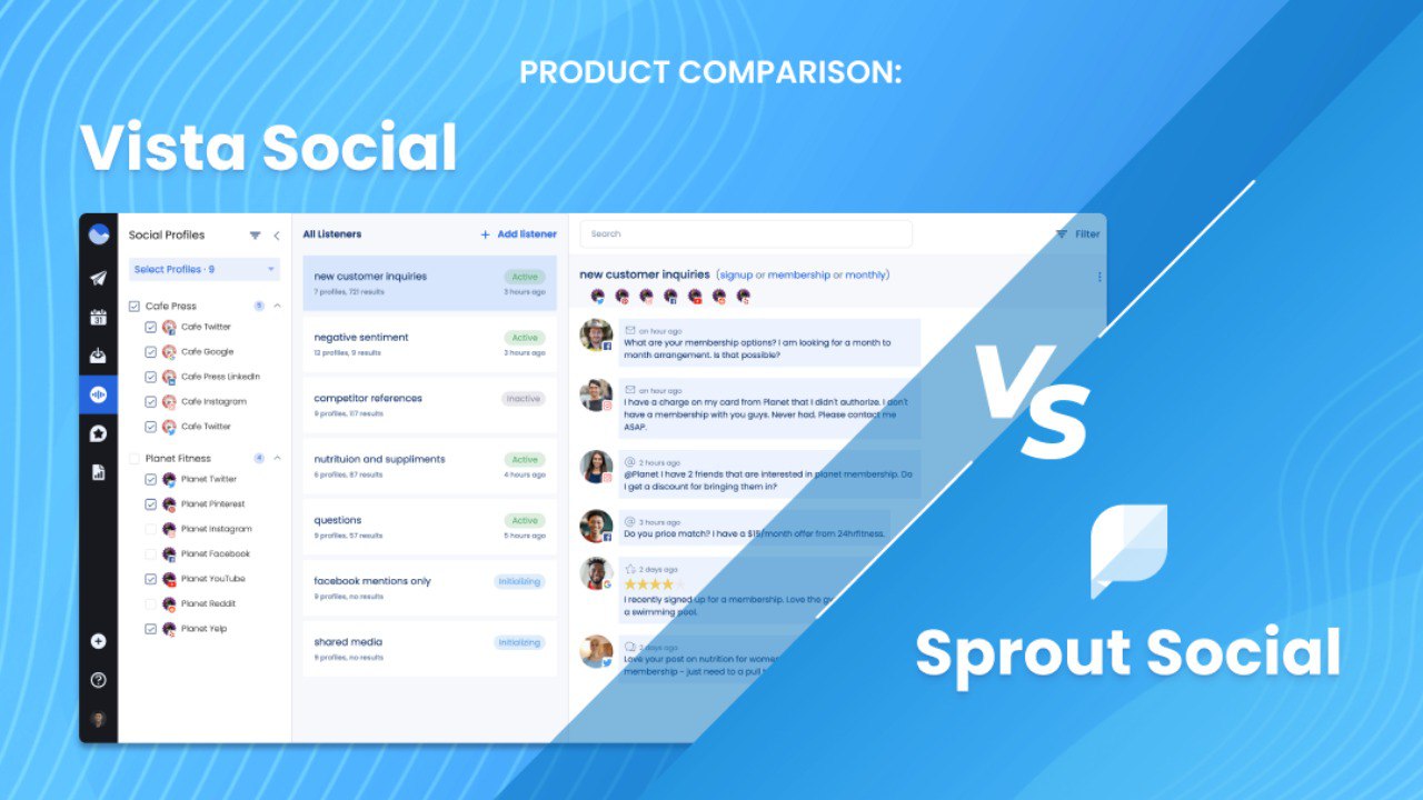 Product Comparison: Vista Social vs. Sprout Social