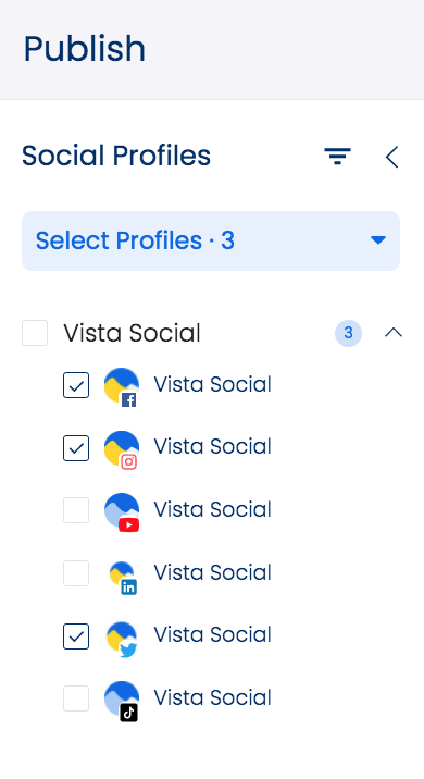 Select the Social Media Platforms You Want to Schedule Content On Vista Social