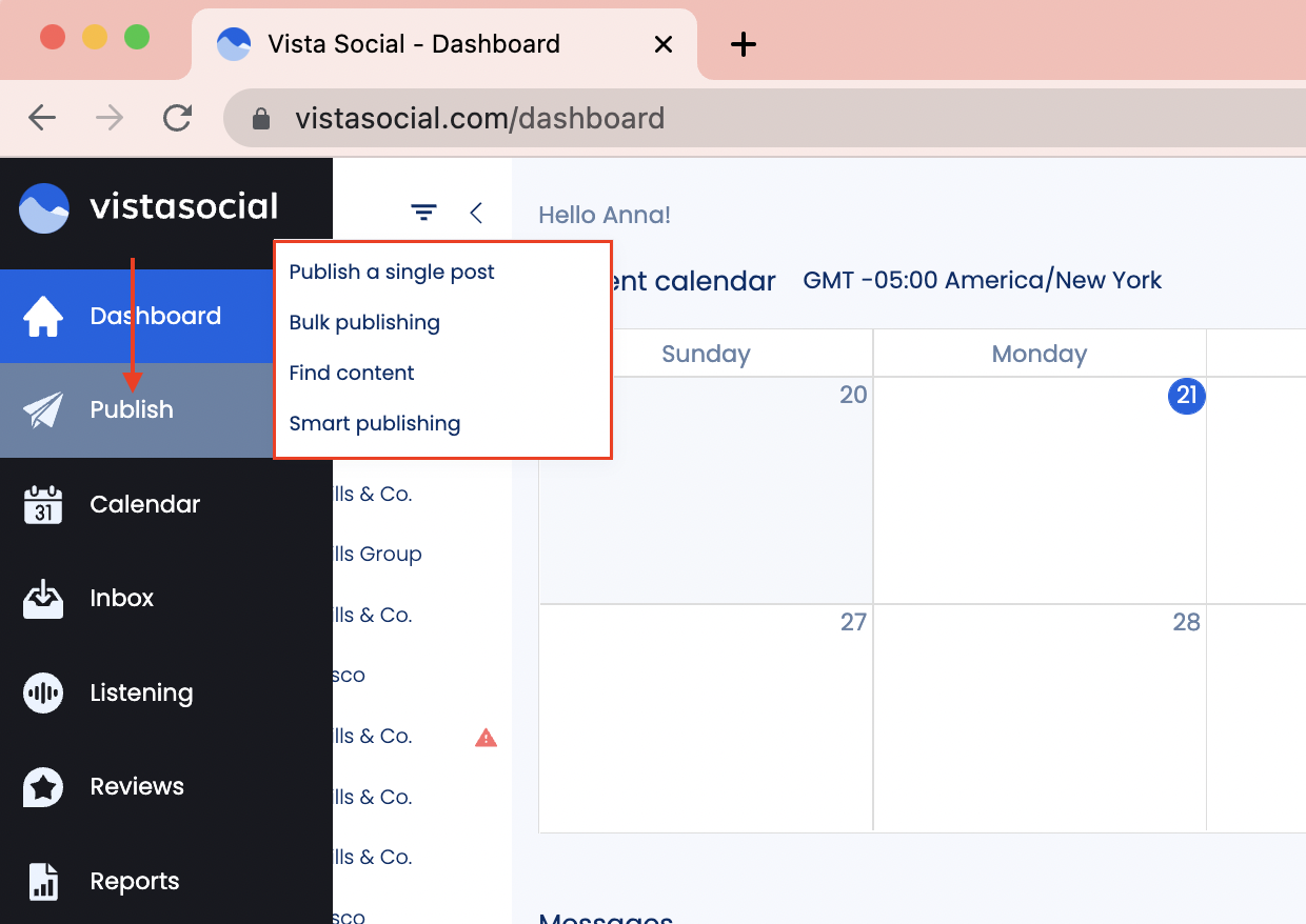 Set Up Your Scheduled Post on Vista Social | Posting Options