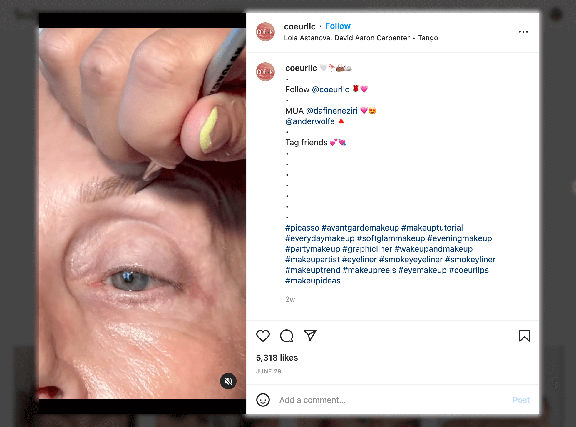 Screenshot of Marketing Instagram Reels example, No title - COEUR 