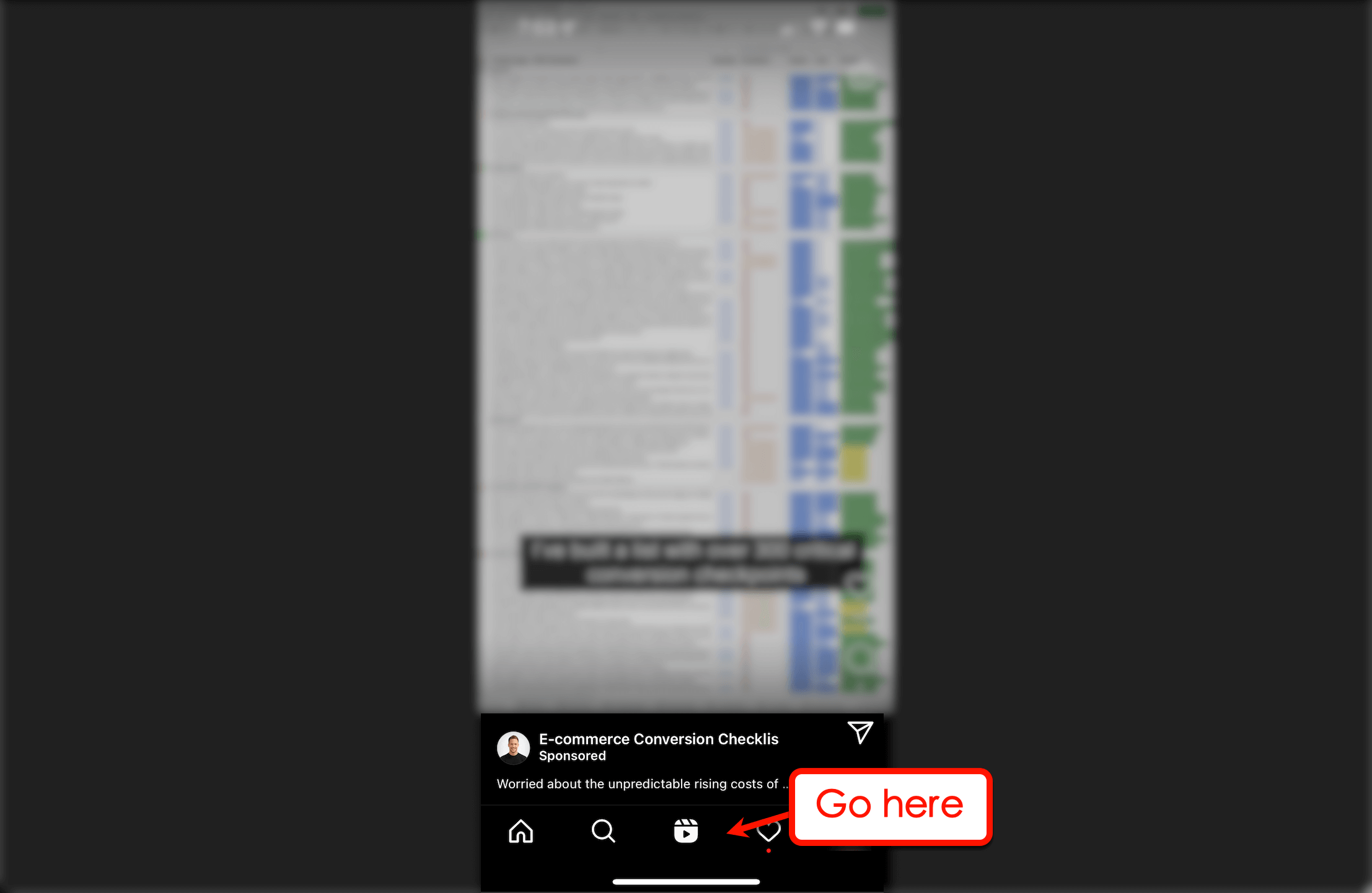 Screenshot of how to repost IG Reel