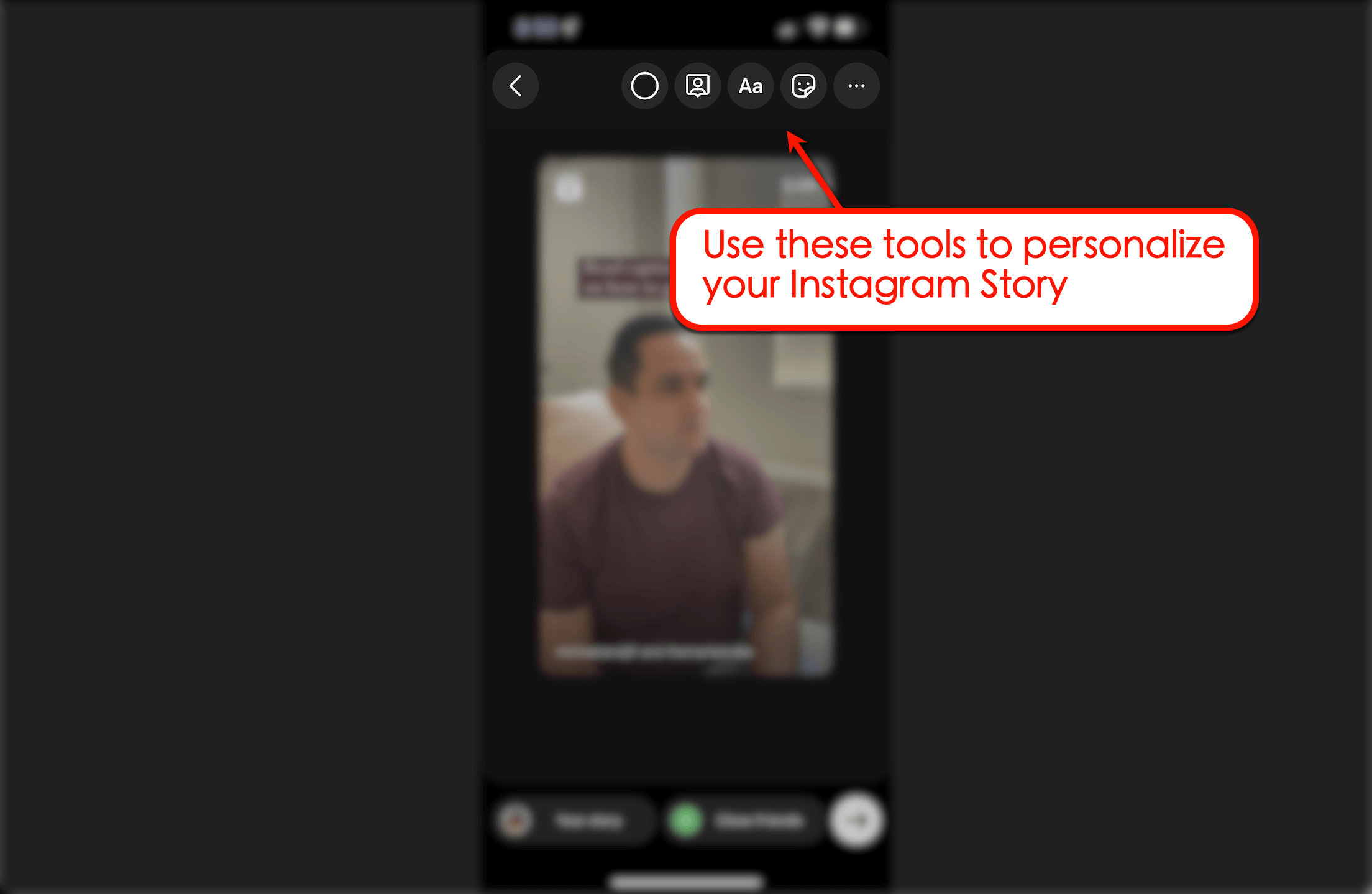 Screenshot of how to repost IG Reel using tools to personalize IG Story
