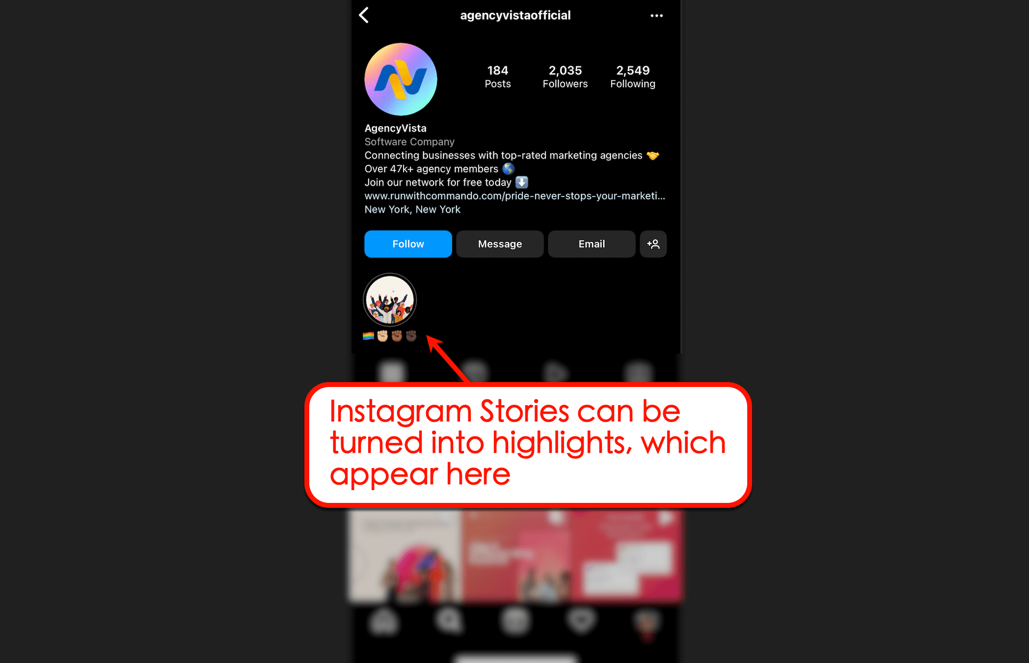 Screenshot of Instagram Reel's option to highlight