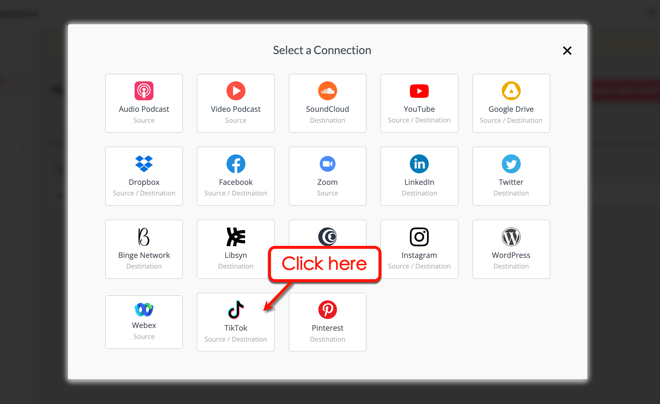 Select a connection