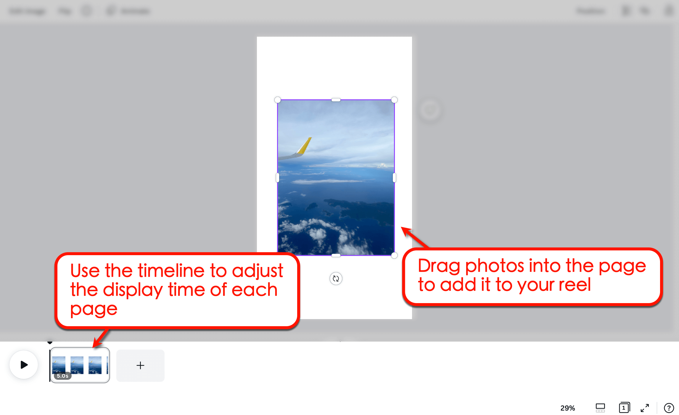 Upload your images to Canva