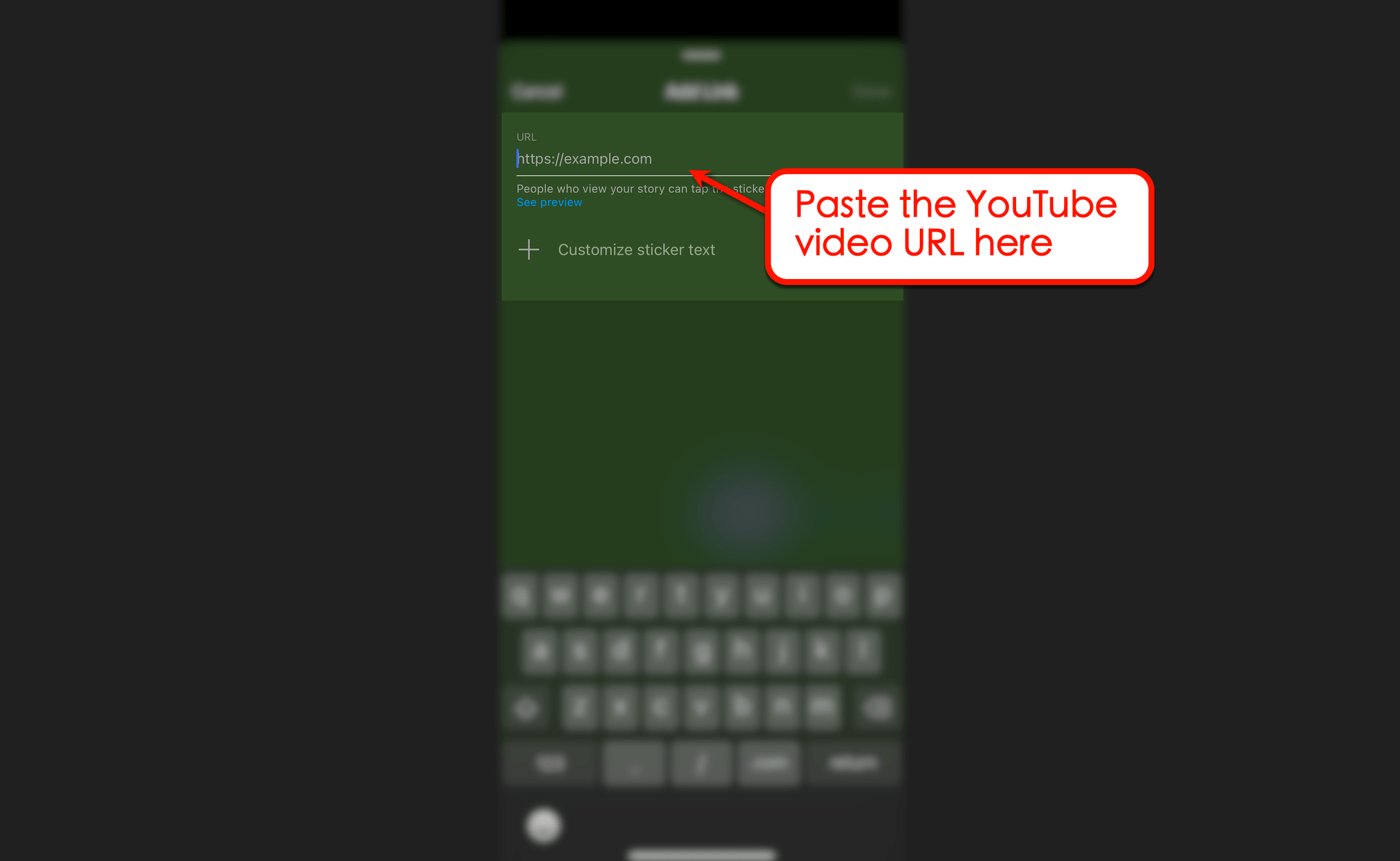 Paste the Youtube video URL
