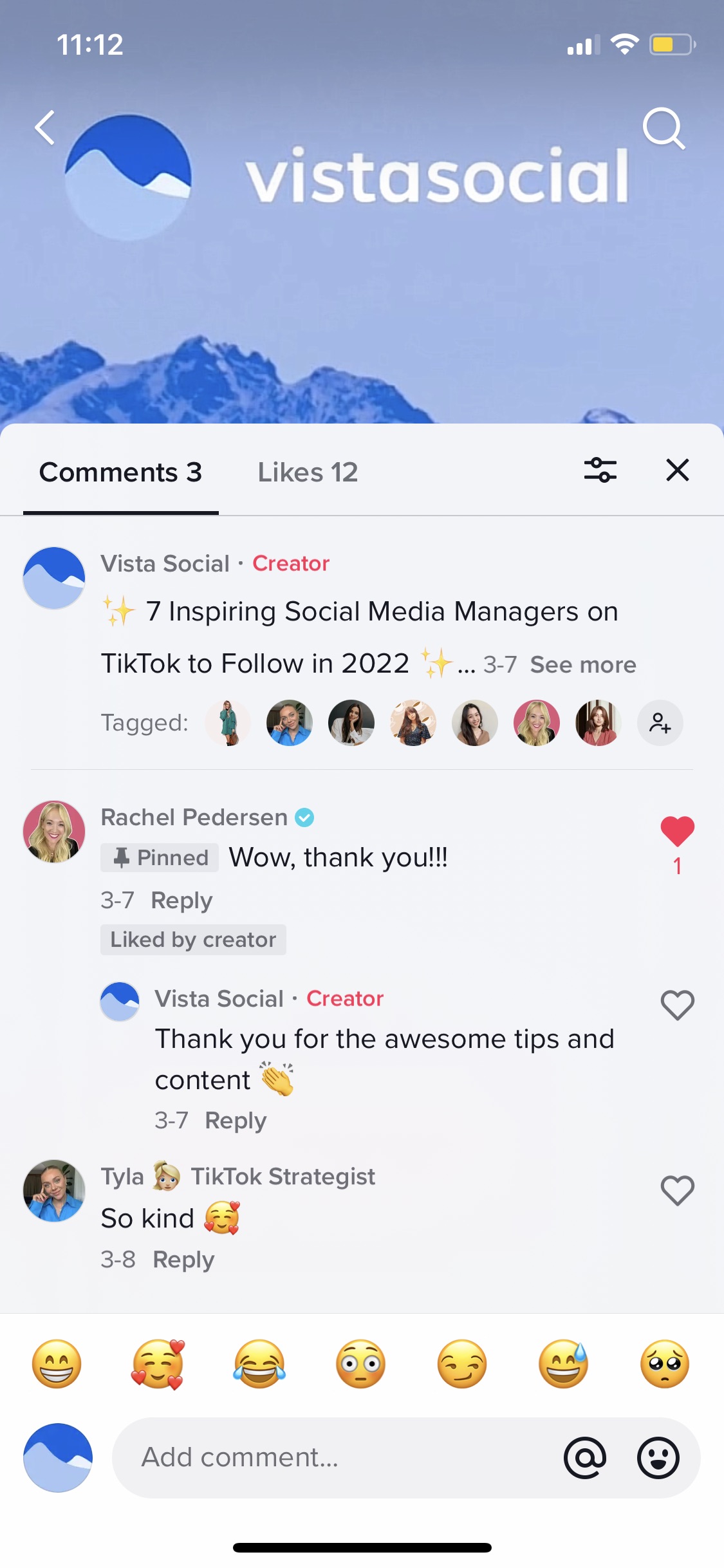 Pin TikTok Comments | Vista Social
