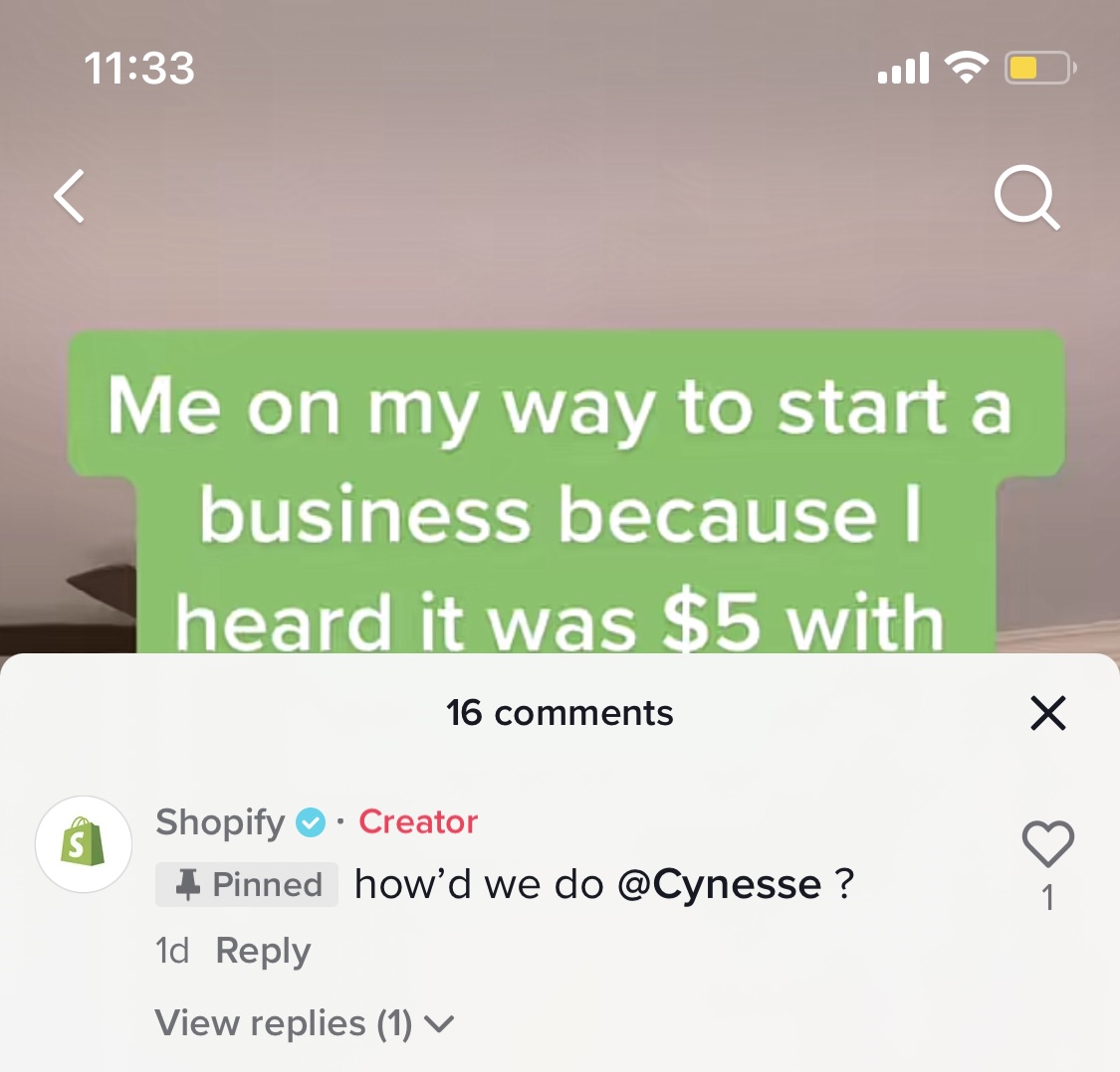 Pinned comment from Shopify | Vista Social
