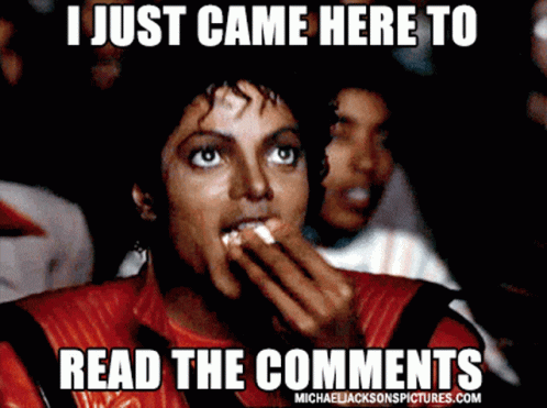 I just came here to read the comments gif | Vista Social