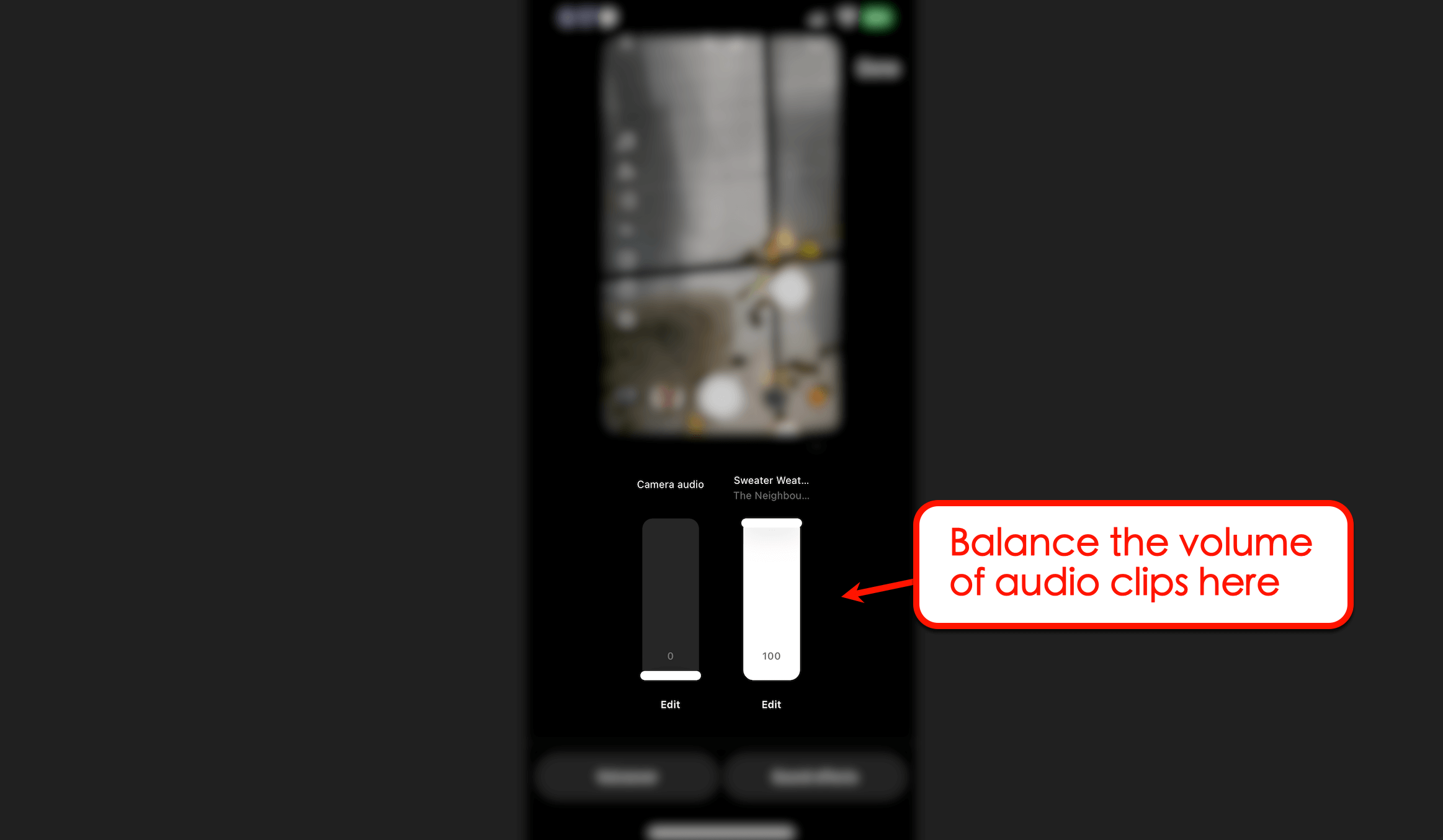 Balance the volume of the audio clips