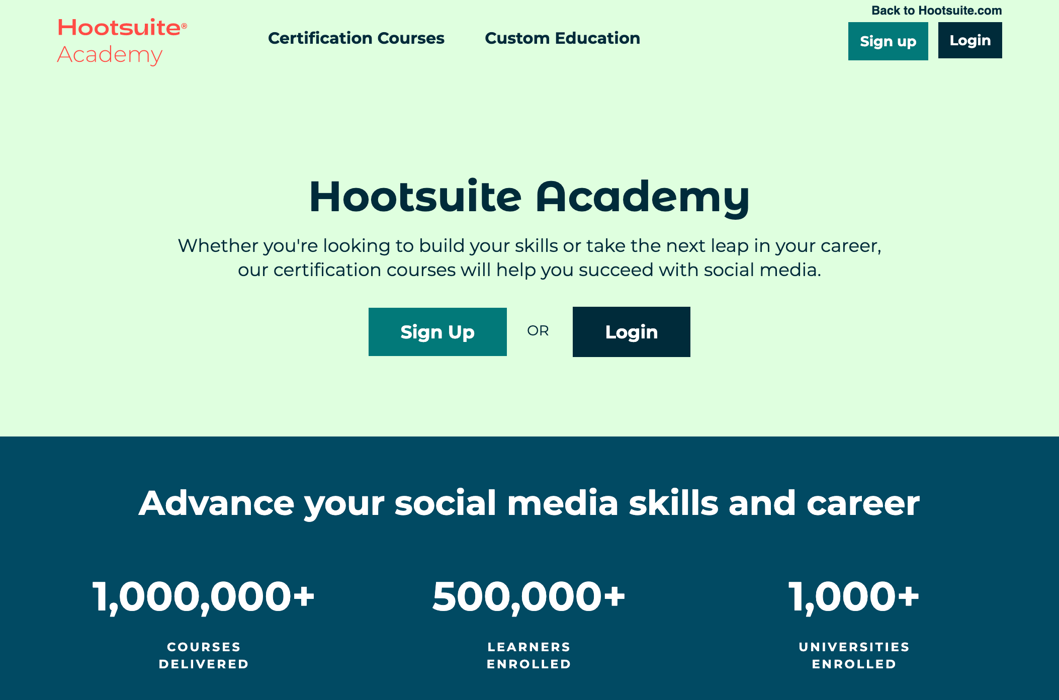 Sign up for Hootsuite Academy 