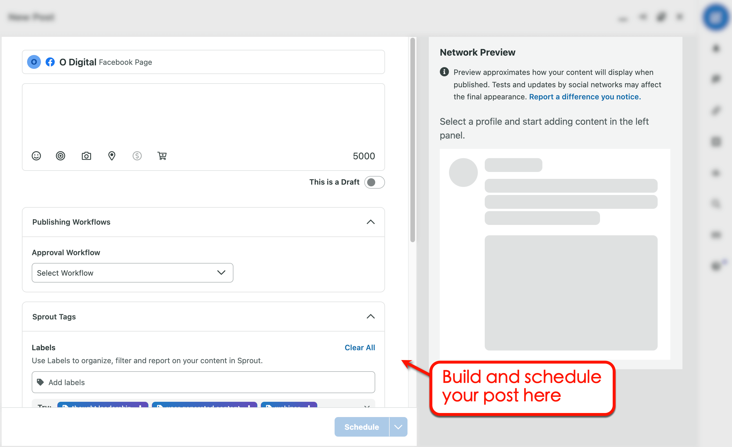 How to schedule a post on Sprout Social