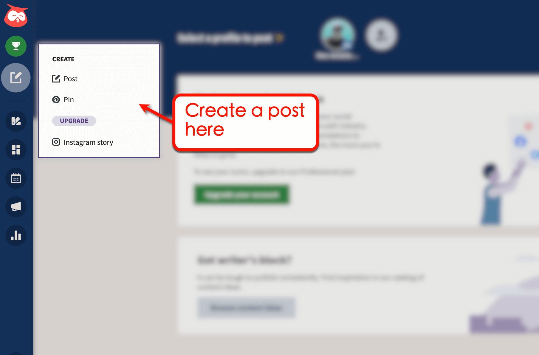 Create a post in Hootsuite