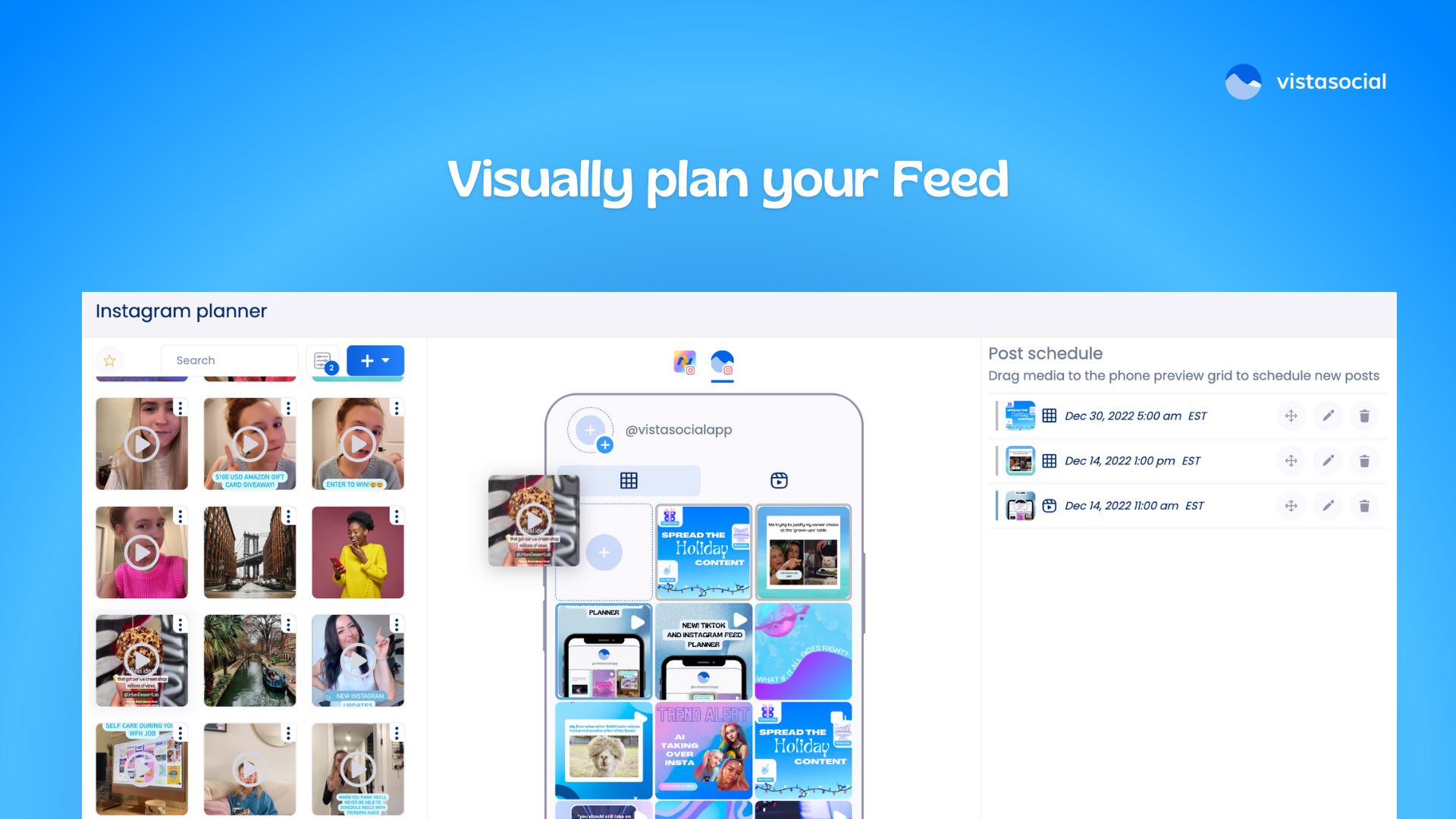 Vista Social TikTok Content Planner & Instagram Grid Preview Tool 2023
