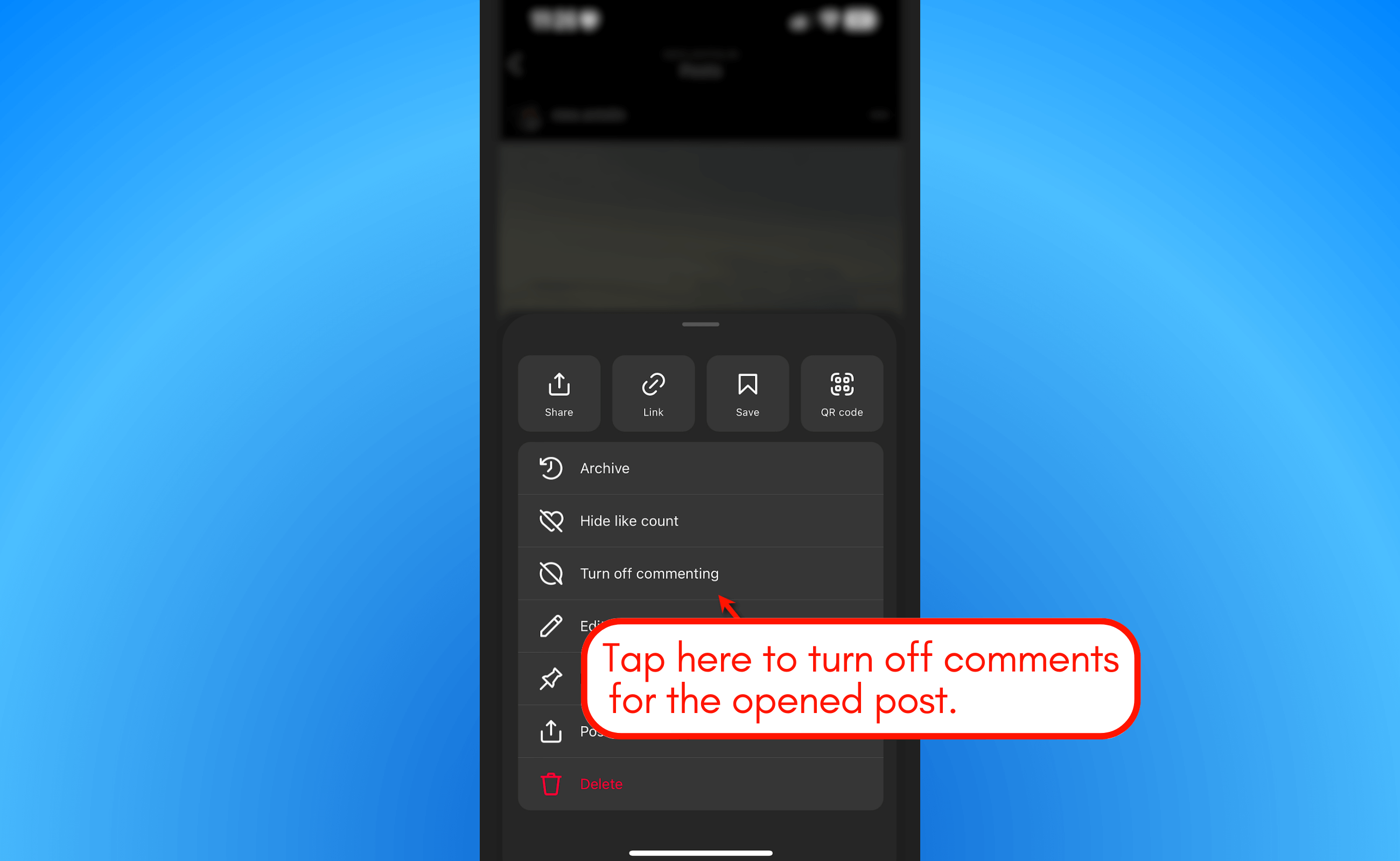 How to turn off comments.