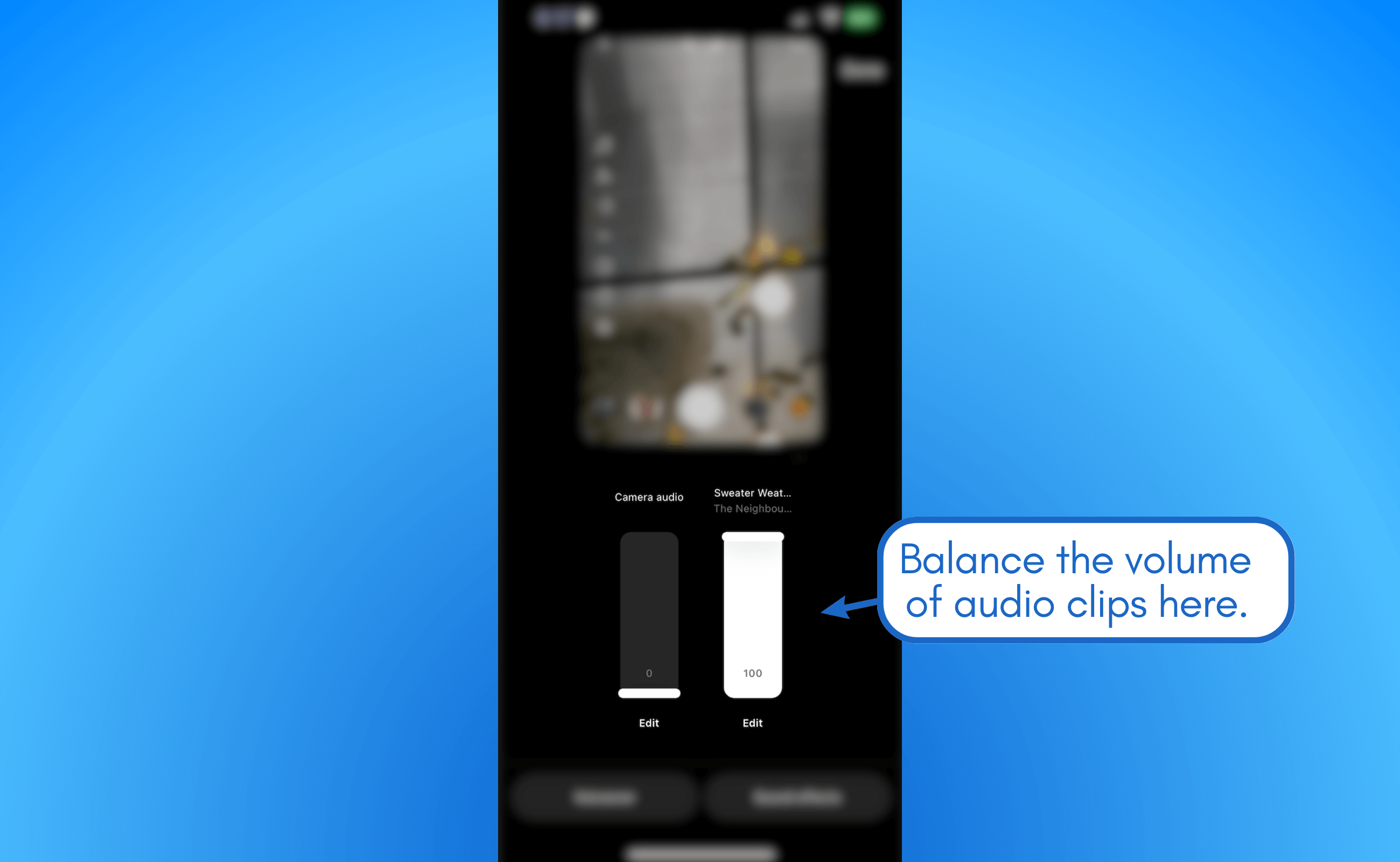 Balance the volume of the audio clips.
