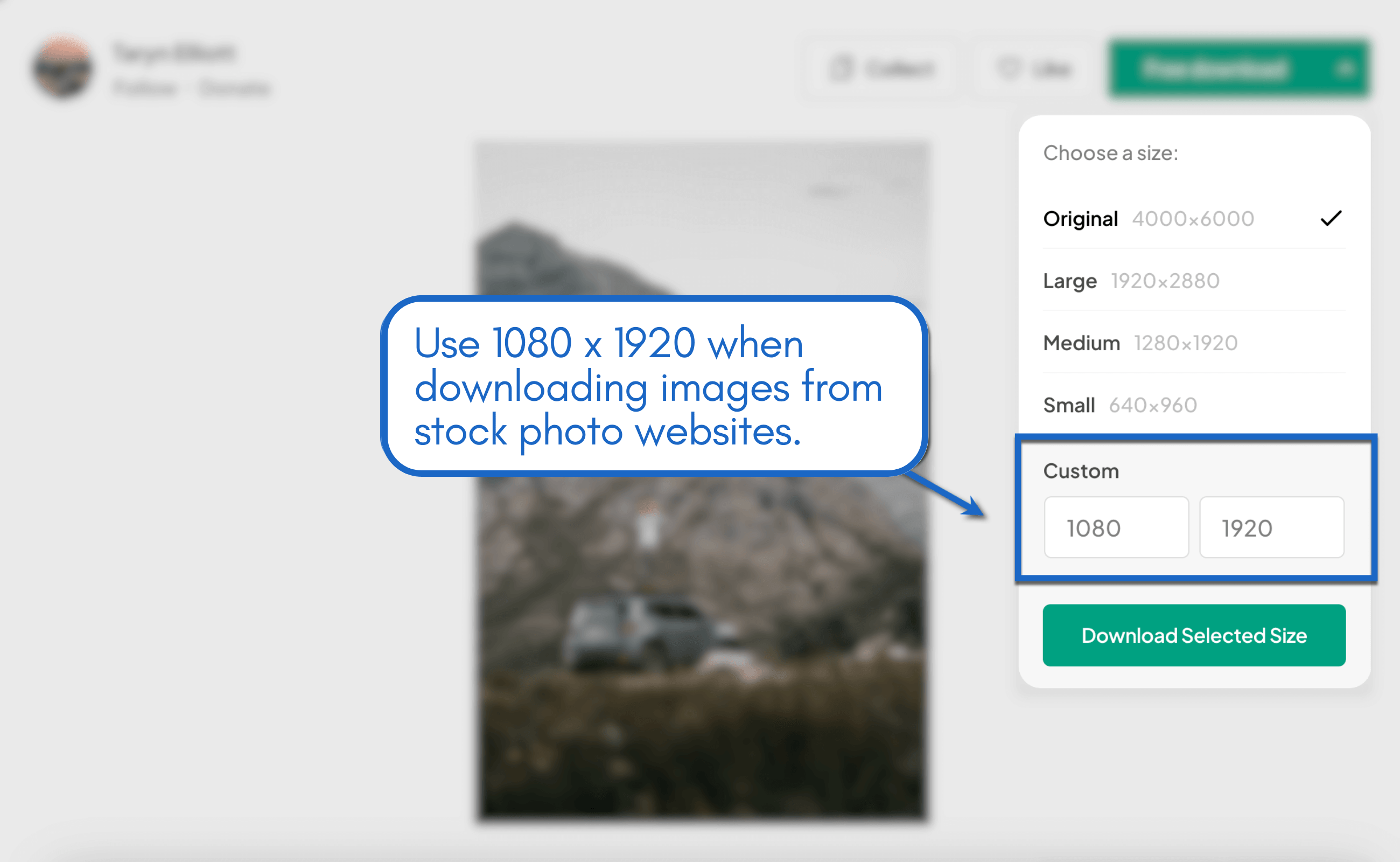 Consider downloading your image at 1080px by 1920px.