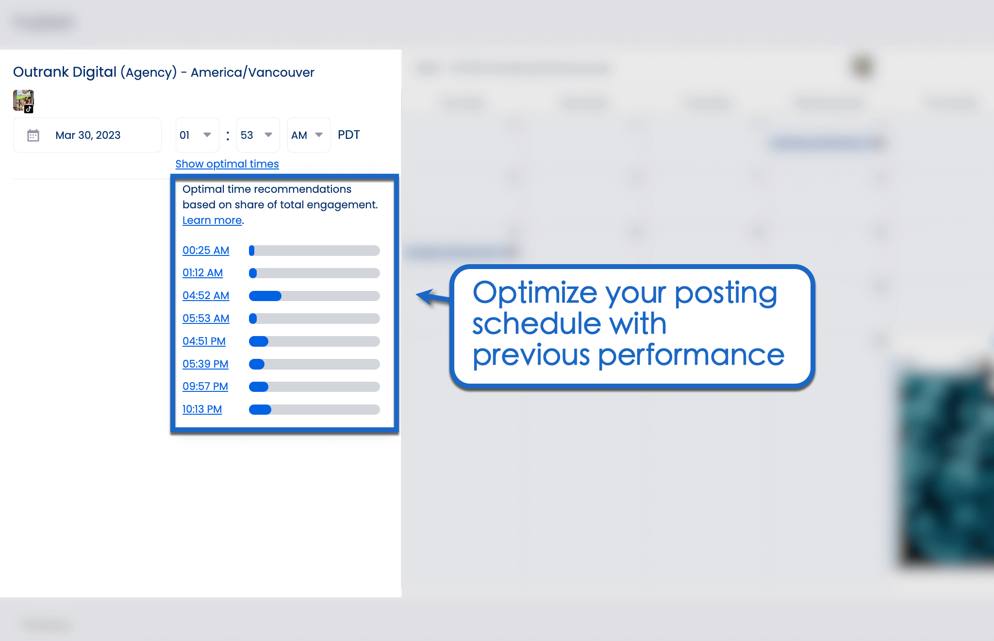 Optimize your posting schedule.
