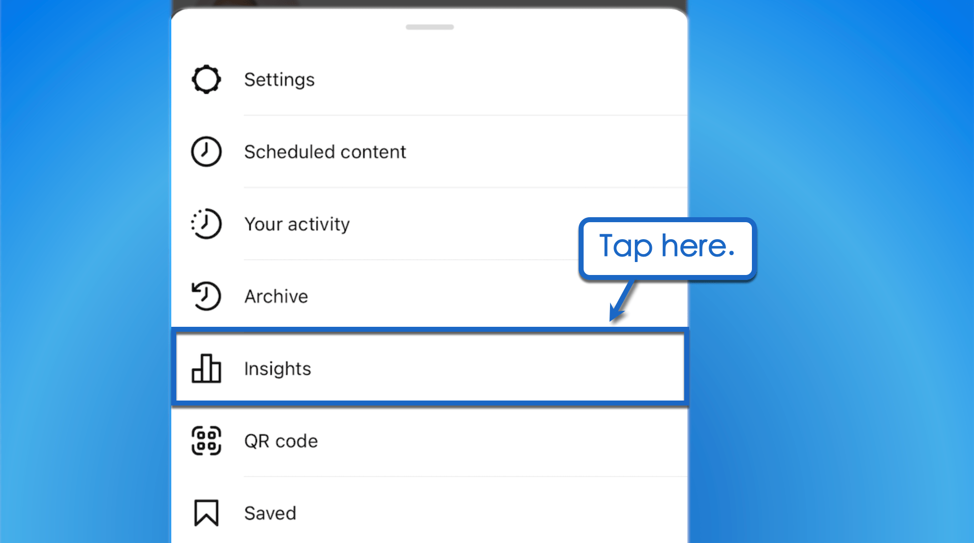 Tap 'Insights' to generate report.