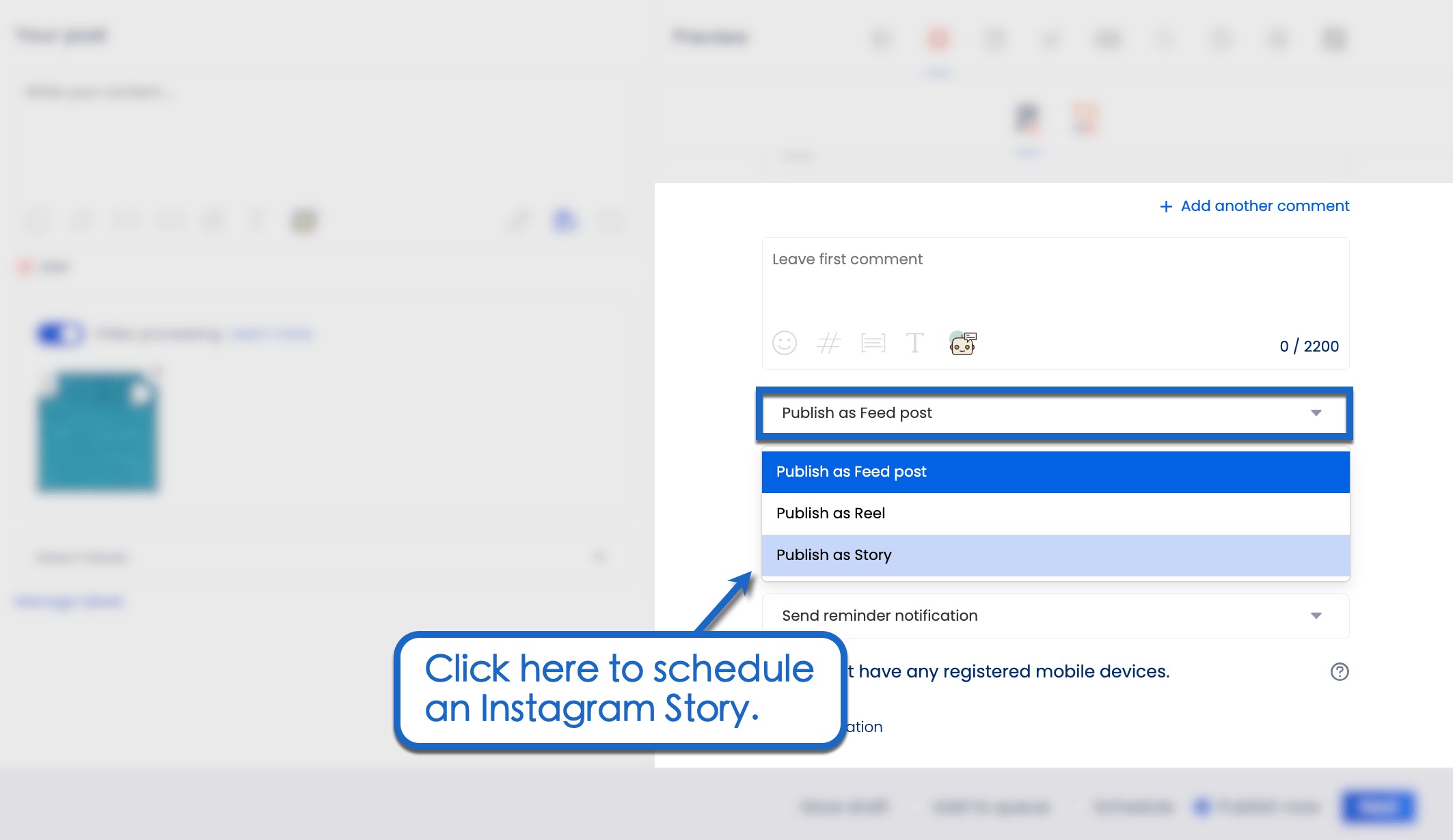 Schedule a Story.