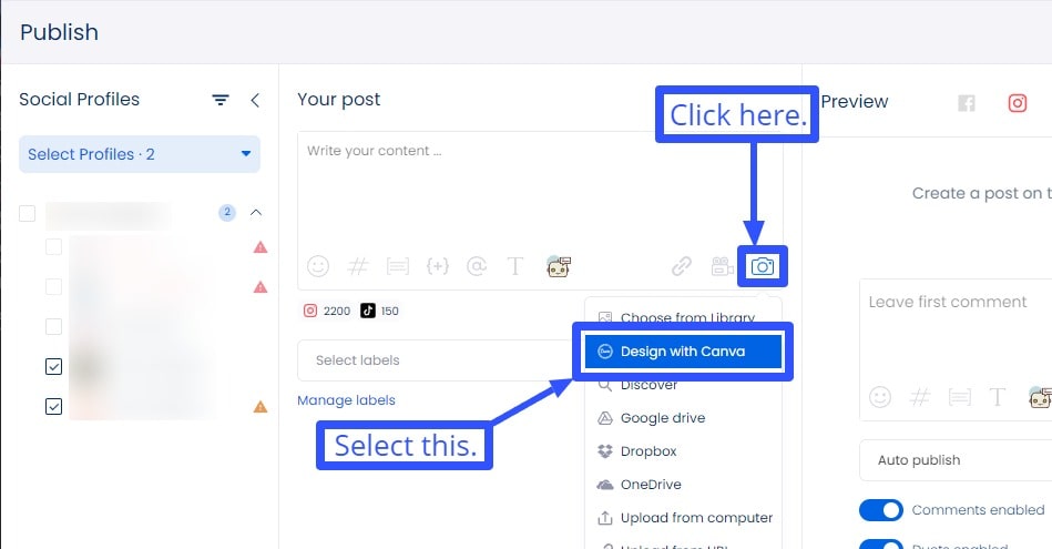 Design with Canva.