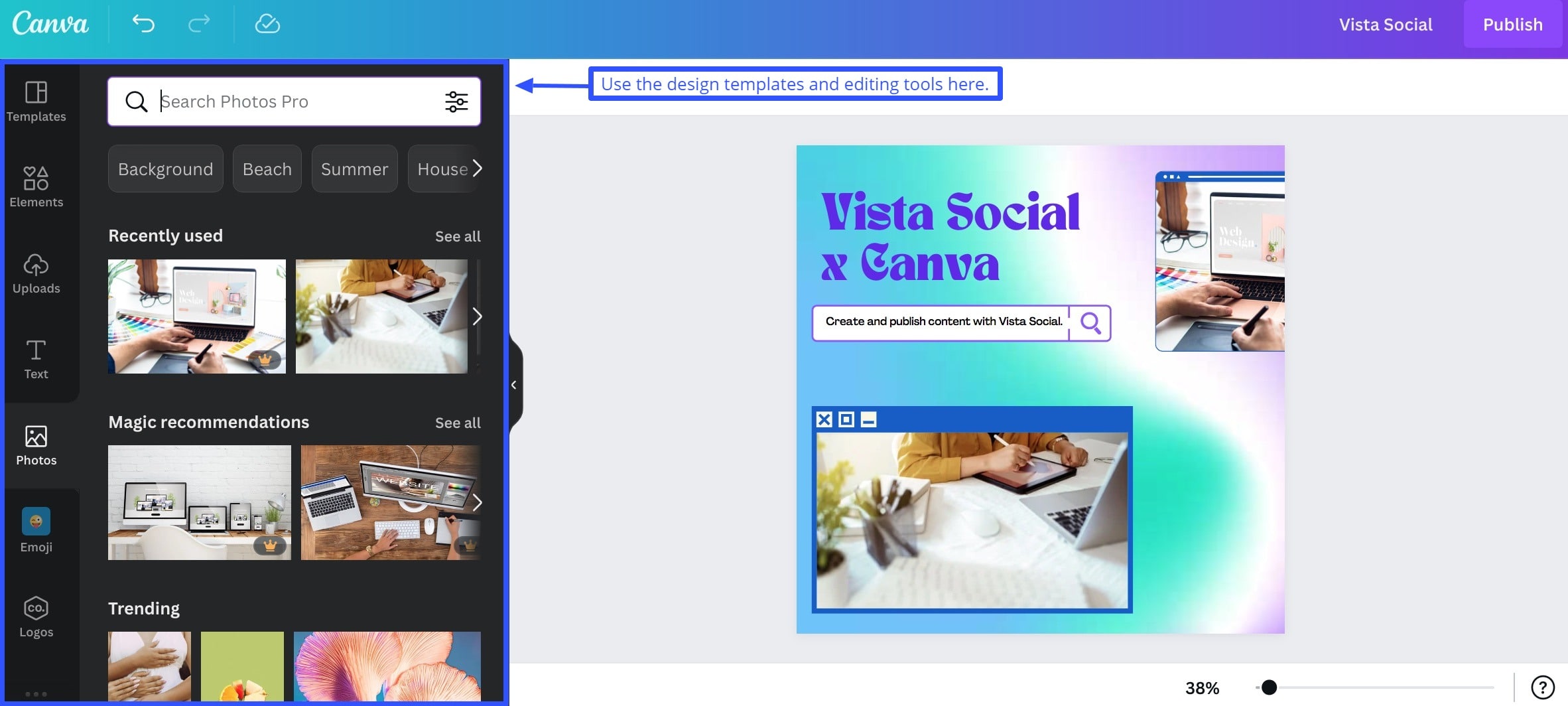 Use Canva editing tools.