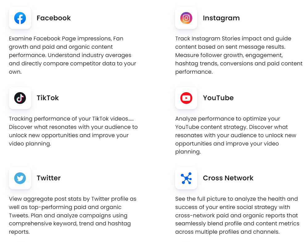 Influencer Marketing Strategies for Success in 2024. Vista Social analytics for various social media platforms.