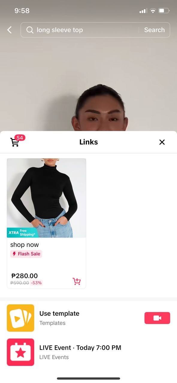 Social Media Shopping Trends. TikTok video with Yellow Basket 