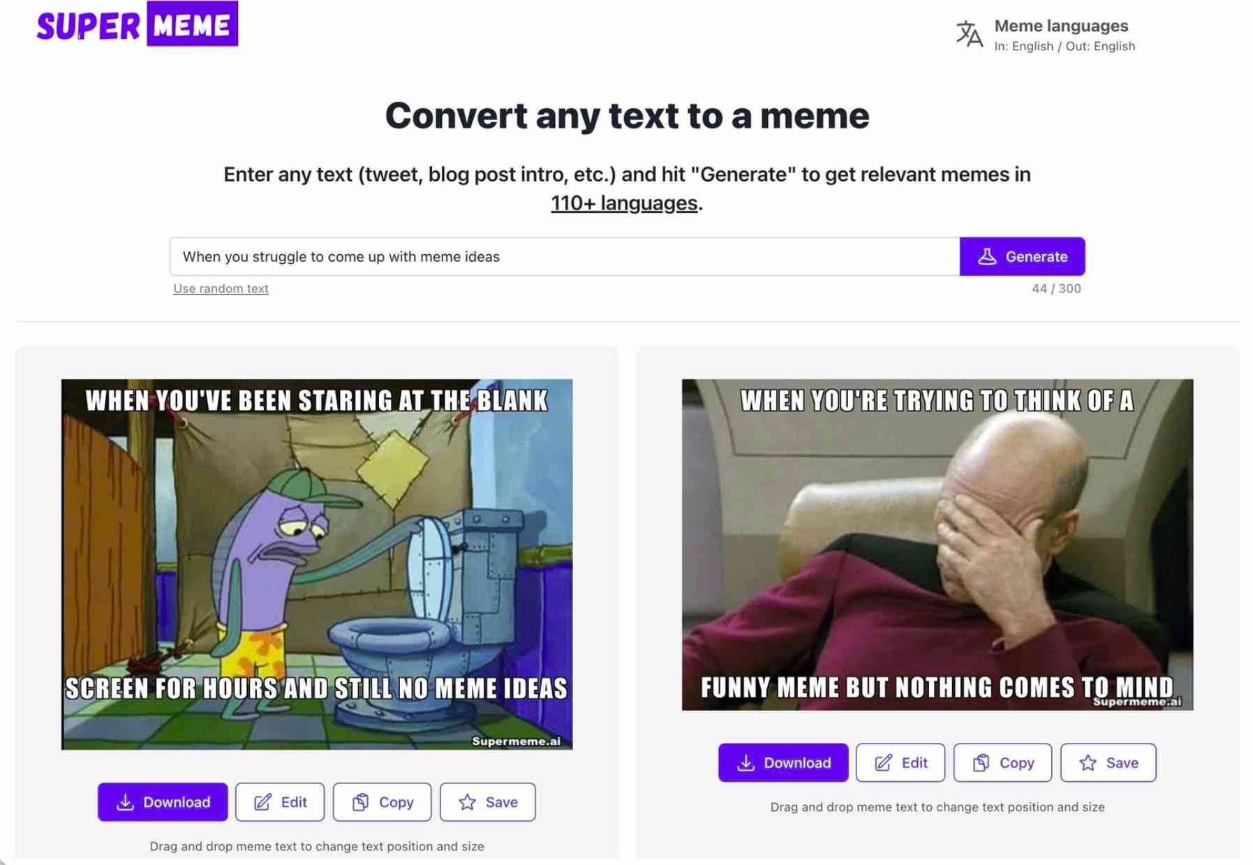 5 AI Social Media Post Generators for Captivating Content. Supermeme.ai's meme generator.