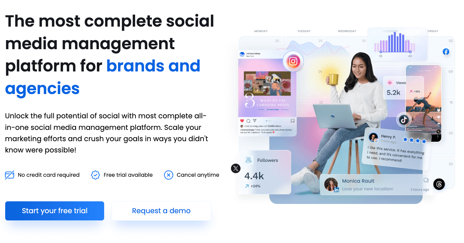 Best Tech Affiliate Programs Vista Social home page 