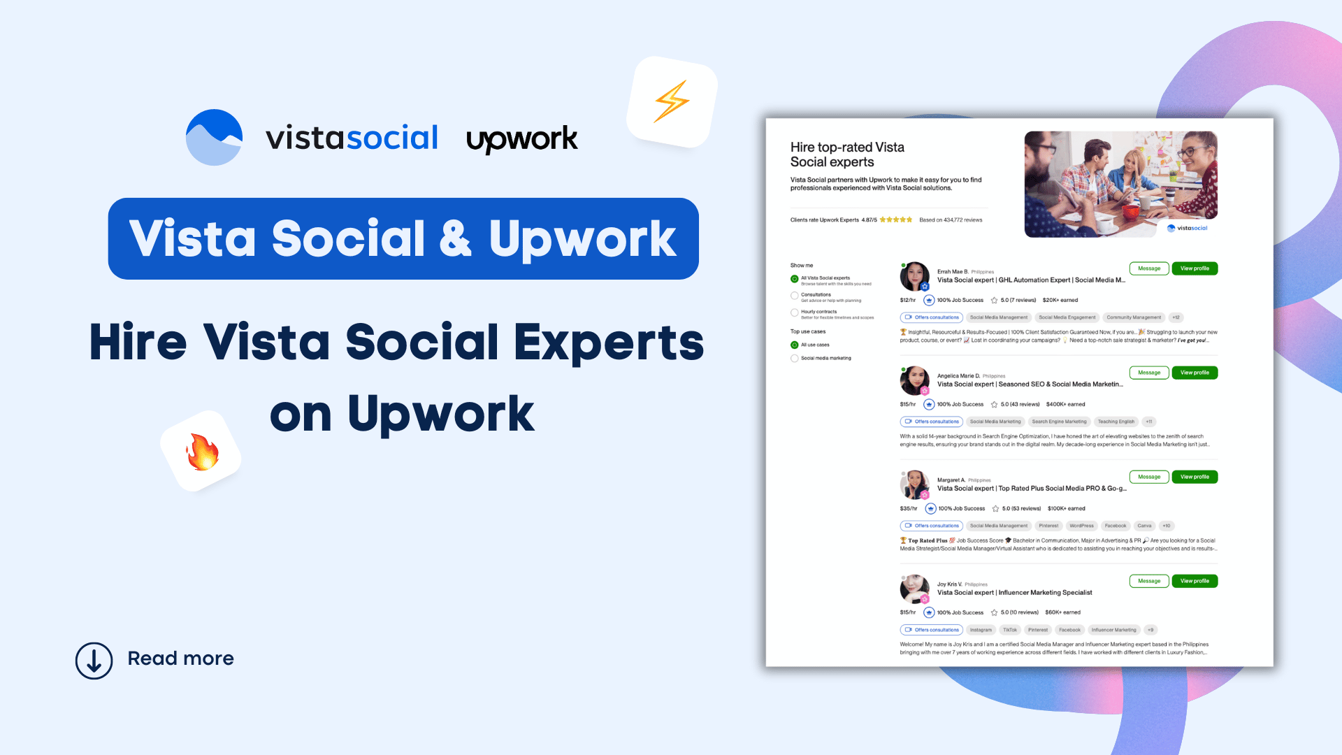 Vista Social Partners with Upwork