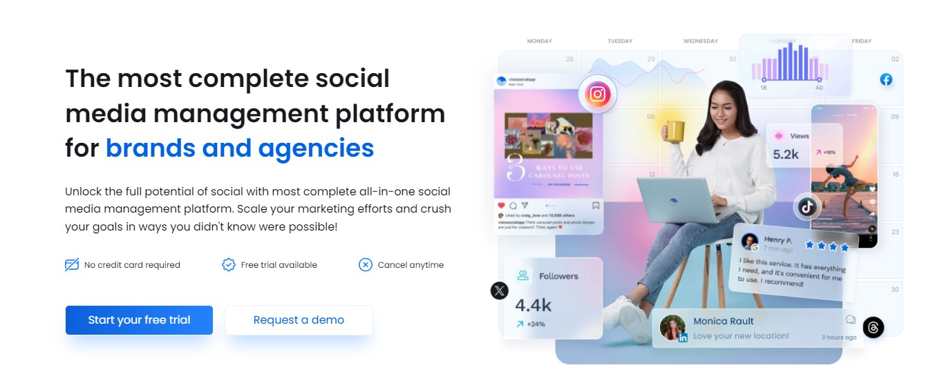 Social Media Platform for Your Brand. Vista Social your SMM tool 