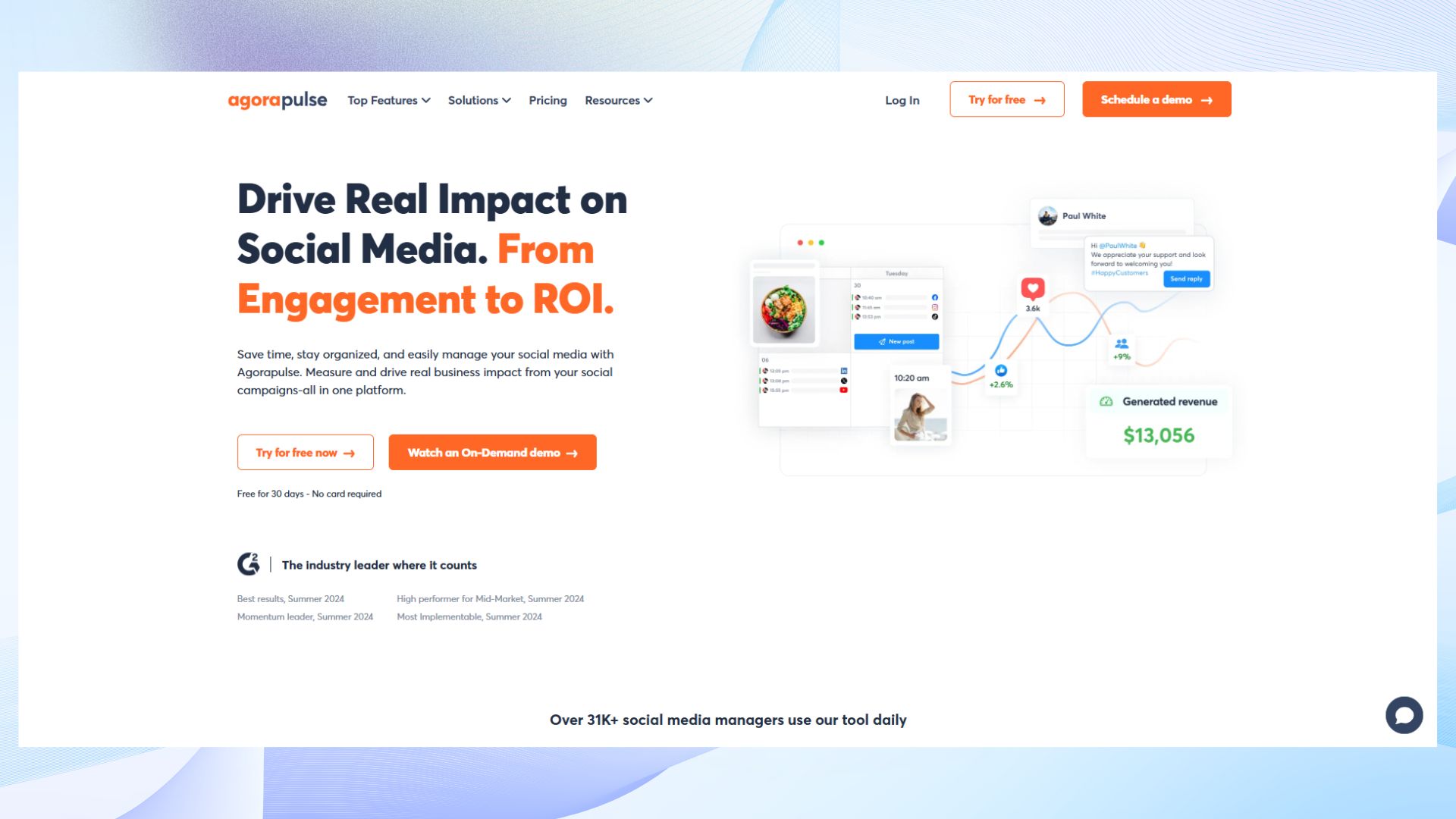 Agorapulse homepage