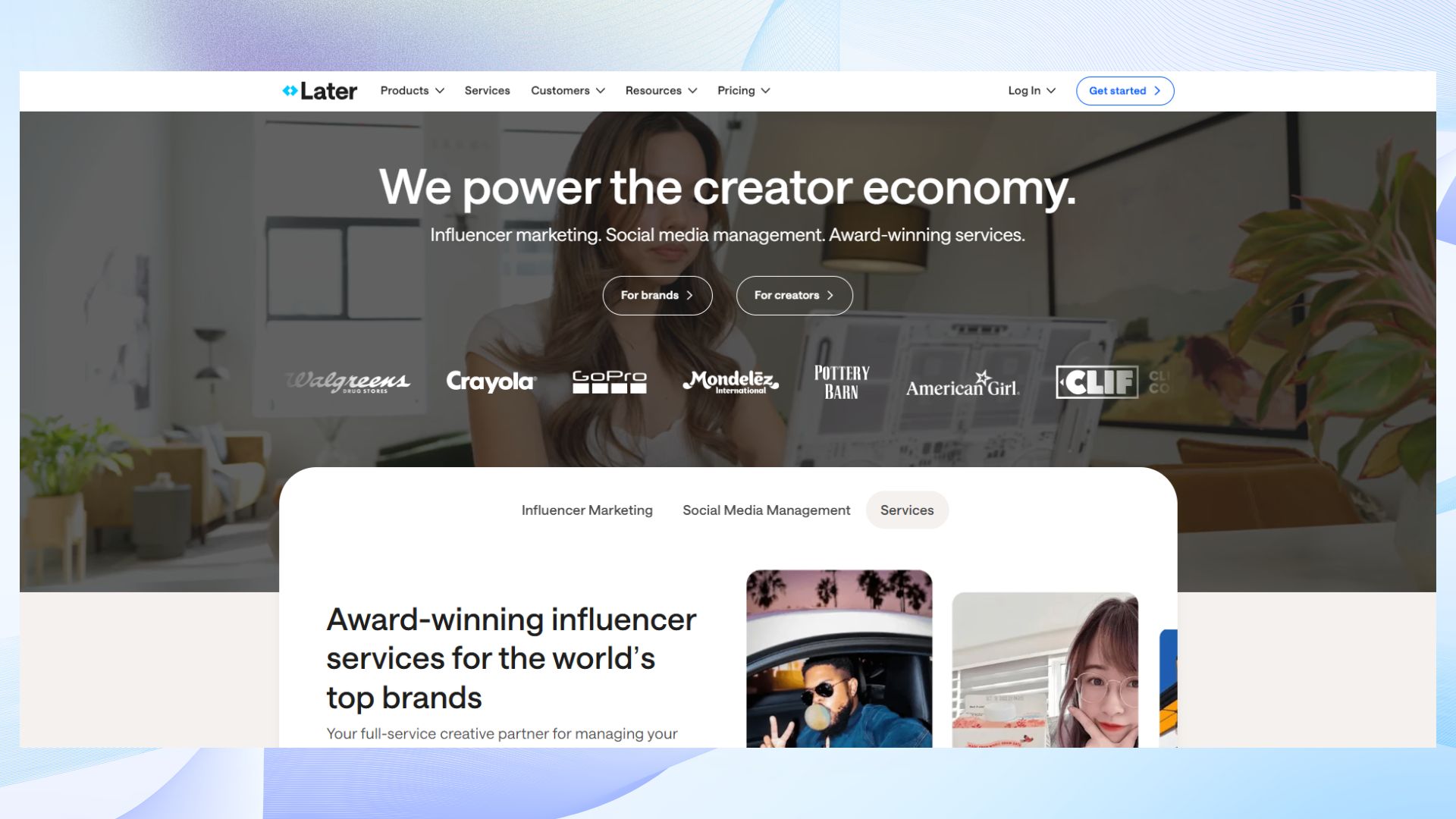 Later homepage