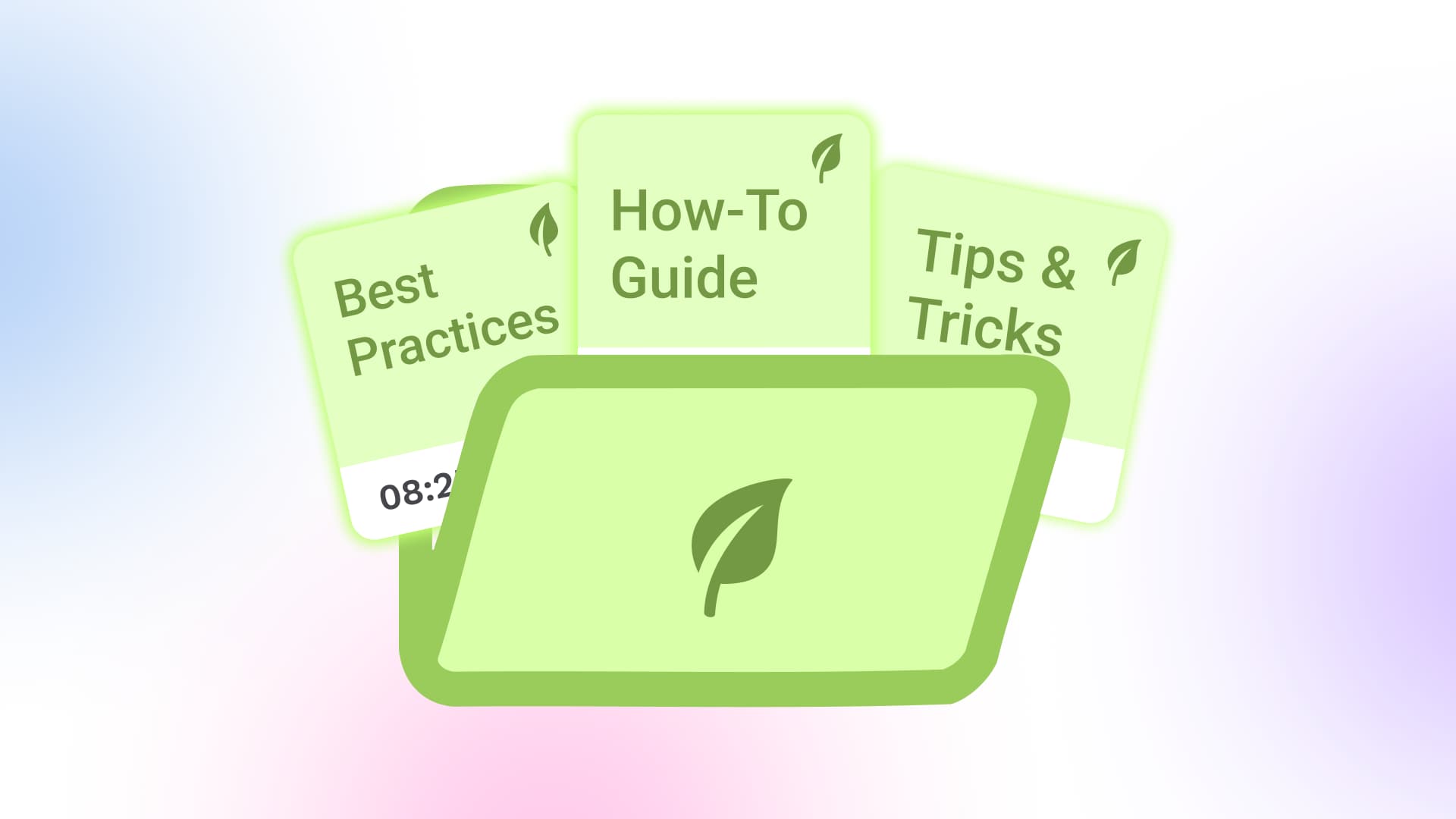 An illustration of a file with evergreen content types popping out.