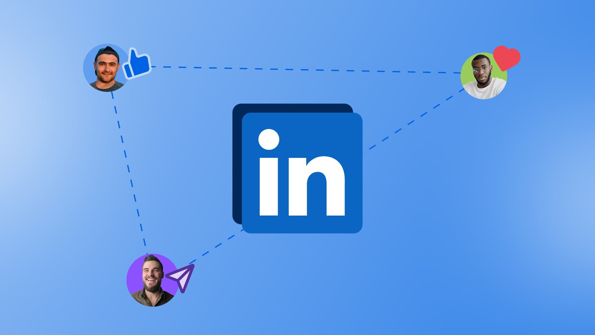 An illustration of people connected to each other via LinkedIn.