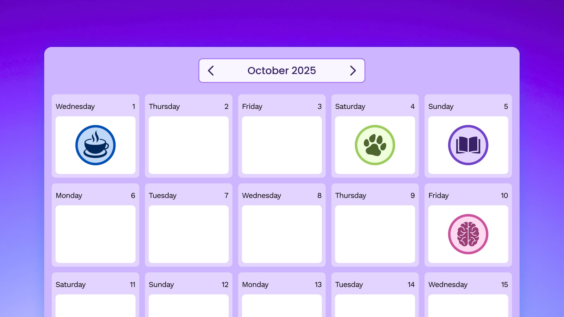 An illustration of an October calendar with social media holidays.