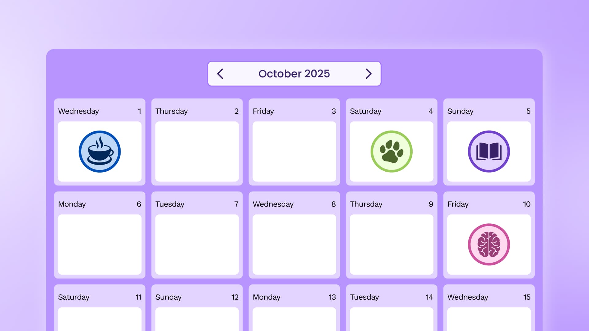 An illustration of an October calendar with social media holidays.