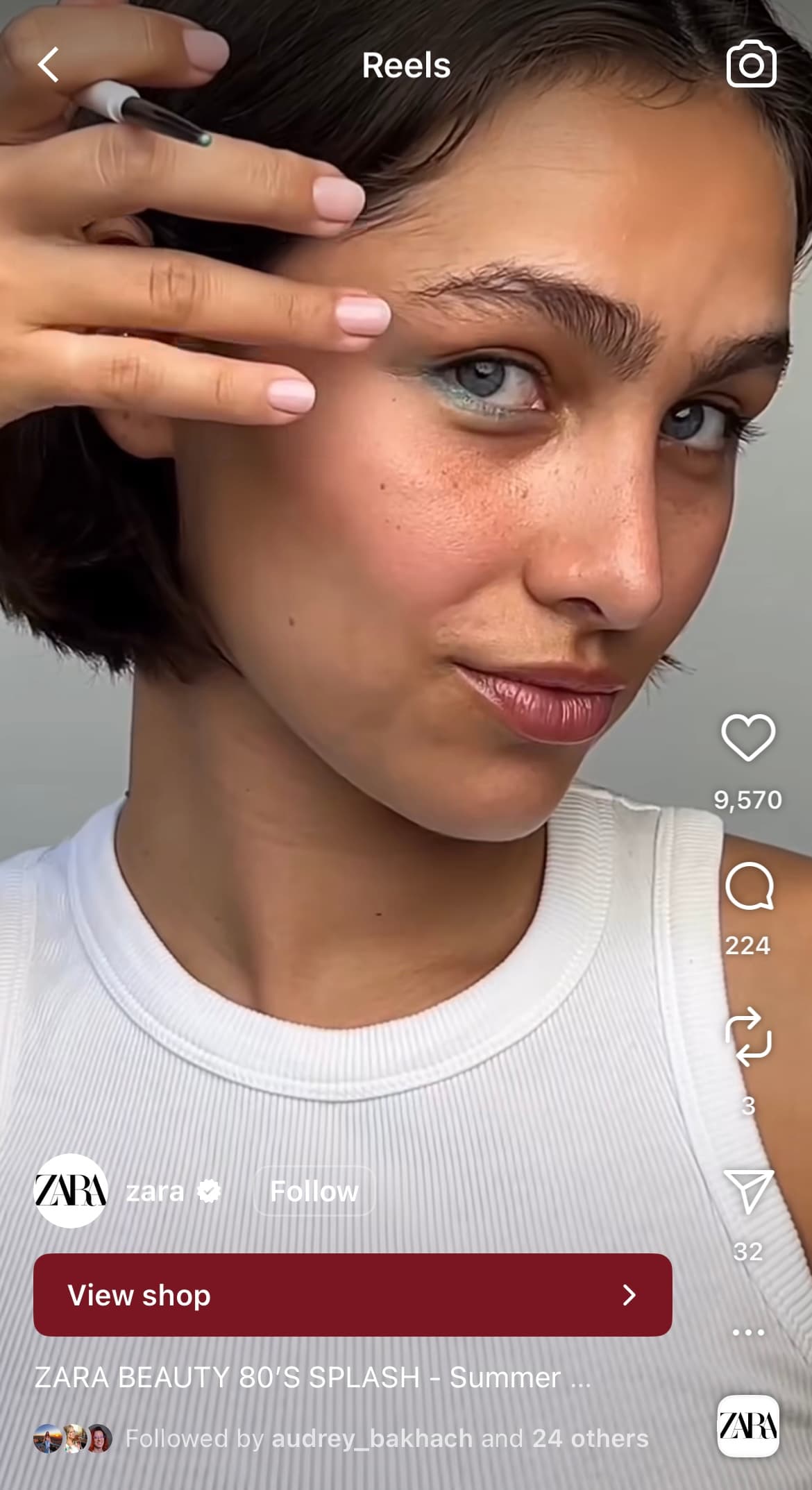 A screenshot showcasing an Instagram using a "View shop" CTA to generate sales.