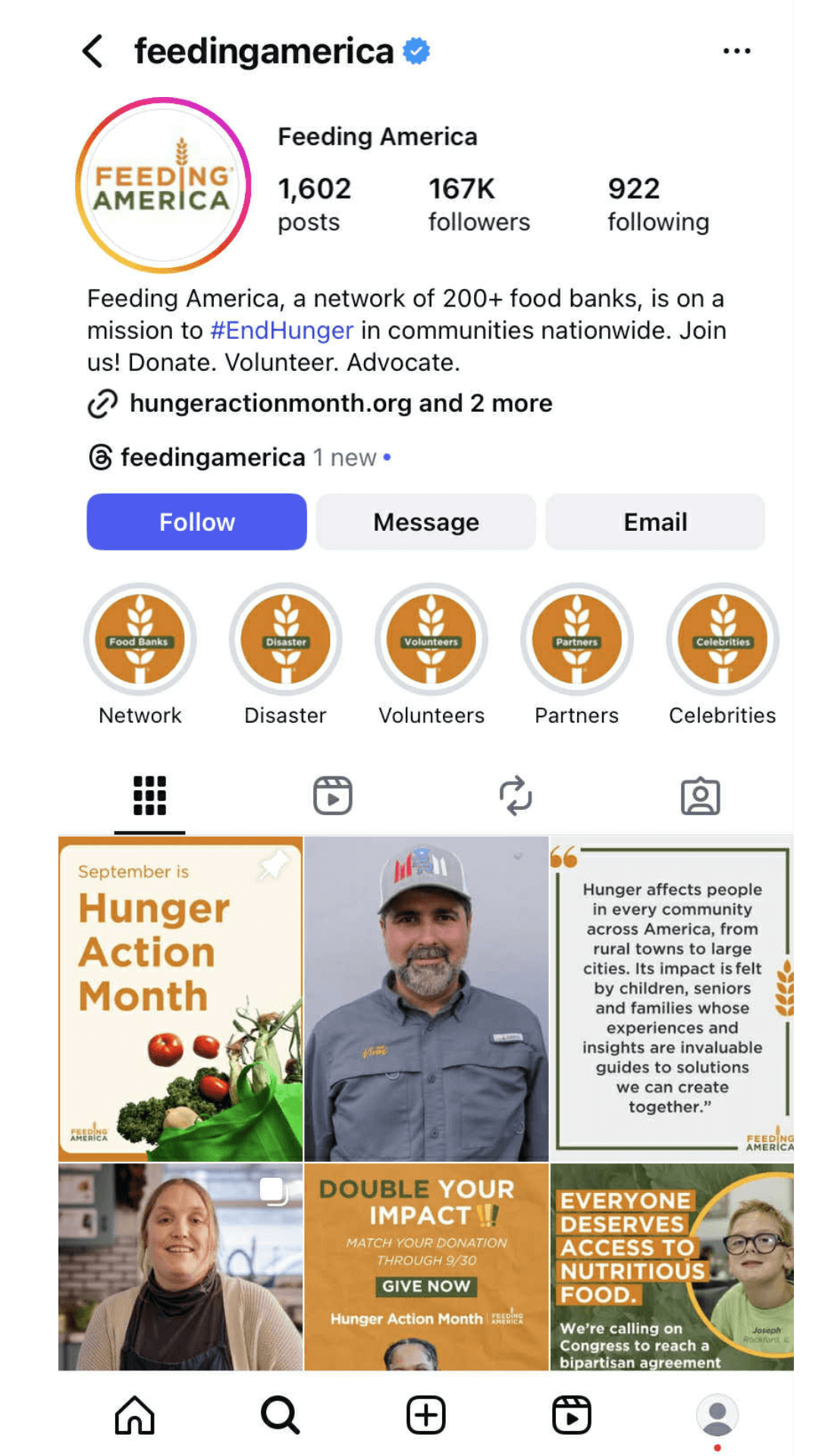 Feeding America Instagram highlights