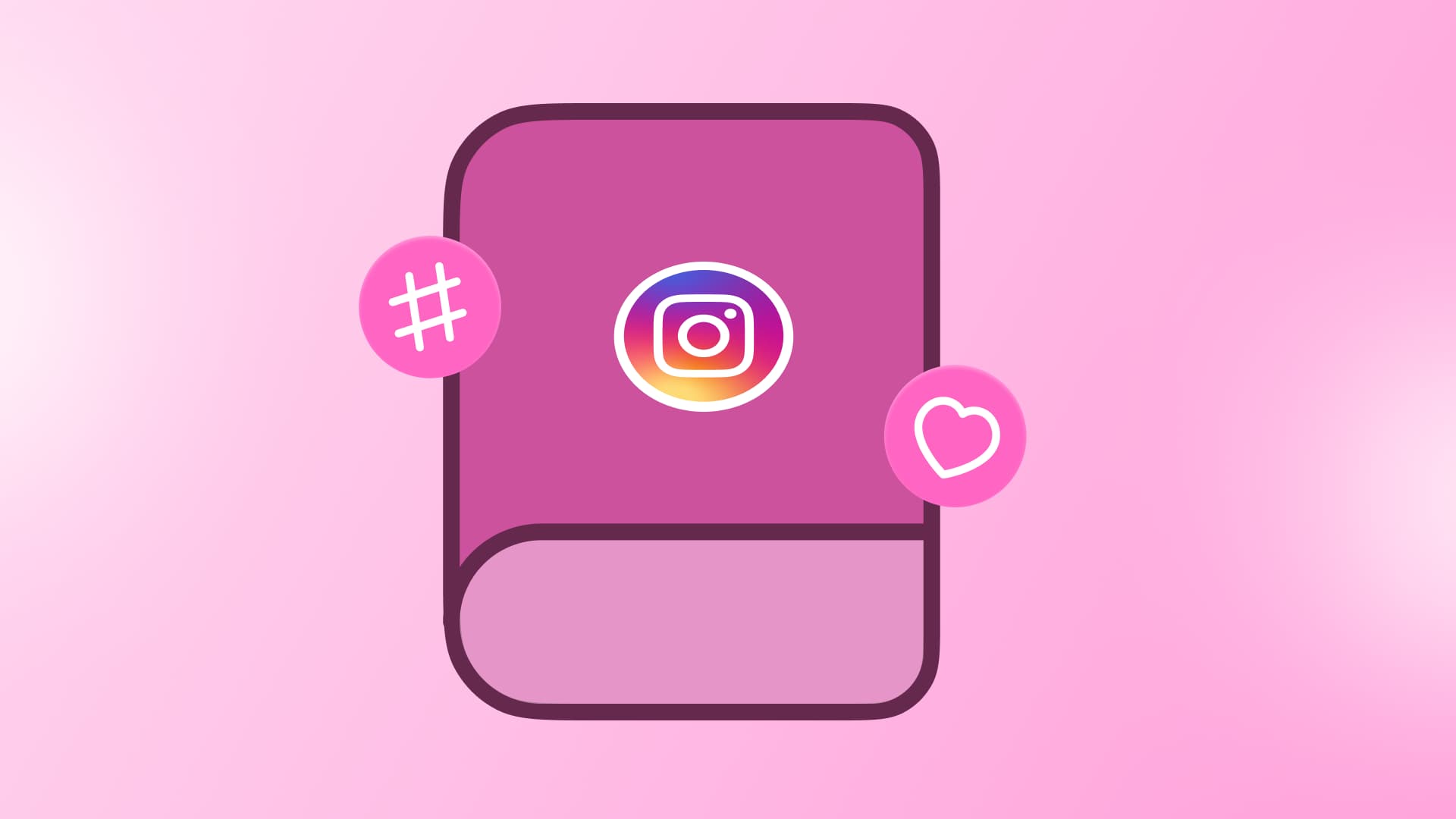 An illustration of a playbook with the Instagram logo on it.