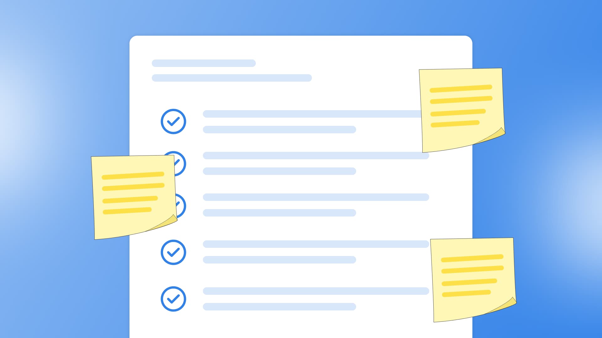 An illustration showcasing a project with numerous sticky notes adding on more tasks.