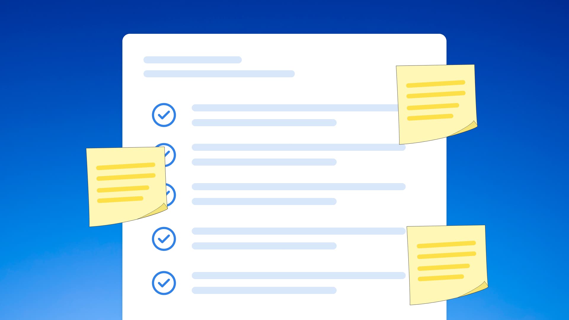 An illustration showcasing a project with numerous sticky notes adding on more tasks.